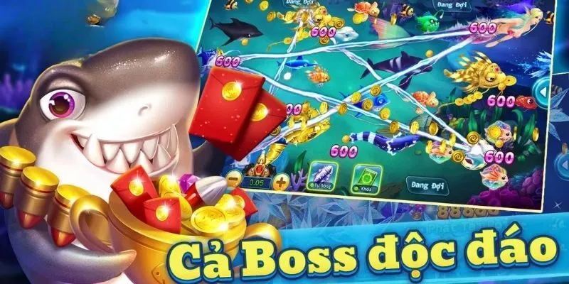 Bắn Cá Vàng - Siêu Phẩm Săn Thưởng Hot Nhất Tại PG88 4 Người chơi tập trung săn boss vàng trong game